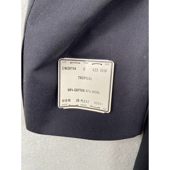 JoS A. Bank Tropical Blend Blazer Men's 42S 2-Button Blue Wool Cotton Blend NEW - Picture 7 of 10